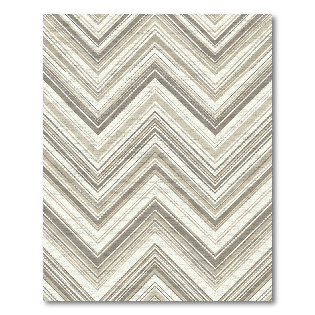 Neutral Taupe Chevron Zigzag Stripe Rug
