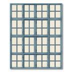 Geometric Blue Gridded Window Pane Rug