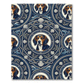 Navy Nautical Beagle Medallion Shells Rug