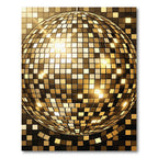 Golden Metallic Disco Mirror Sphere Rug