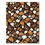 Geometric Abstract Ochre Brown Marble Patchwork Rug