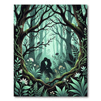 Enchanted Romantic Silhouette Forest Rug