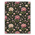 Pink Peony Floral Arrangement Rug