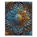 Dual Tone Ornate Floral Shield Rug