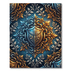 Dual Tone Ornate Floral Shield Rug