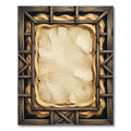 Rustic Wooden Frame Sand Scroll Rug