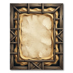 Rustic Wooden Frame Sand Scroll Rug