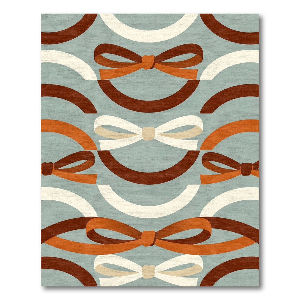 Mid Century Modern Brown Bow Arc Rug