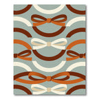 Mid Century Modern Brown Bow Arc Rug