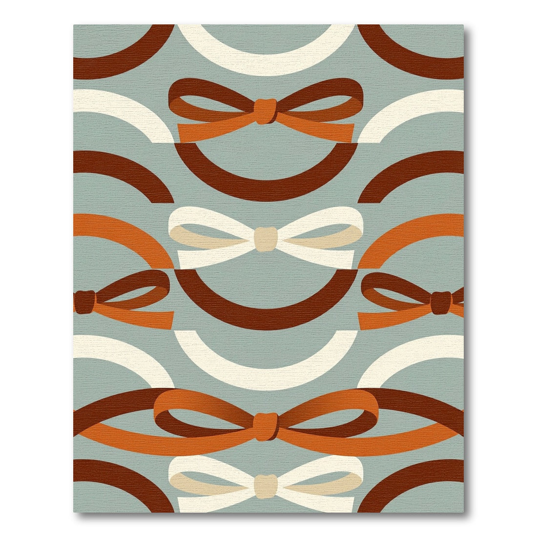 Mid Century Modern Brown Bow Arc Rug