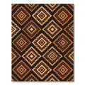 Earthy Brown Zigzag Geometric Diamond Rug