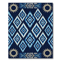 Navajo Blue Diamond Sunburst Tribal Rug