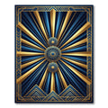 Art Deco Gold and Sapphire Radiant Rug