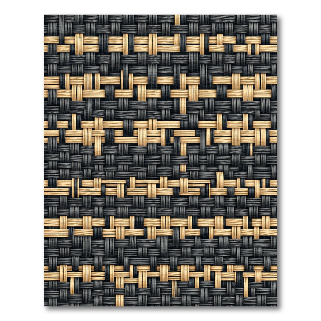 Modern Black and Beige Woven Texture Rug