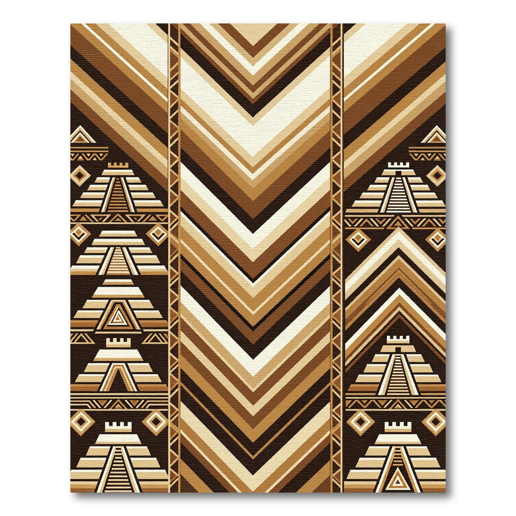 Earthy Tones Terraced Pyramid Stripes Rug