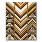 Earthy Tones Terraced Pyramid Stripes Rug