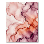 Fluid Abstract Crimson Wine Watercolor Rug