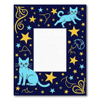 Blue Cats And Yellow Stars Border Rug