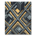 Isometric Gray Futuristic Urban Street Grid Rug