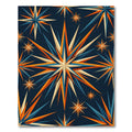 Mid-Century Modern Navy Starburst Sun Rug