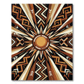 Abstract Earthy Geometric Sunburst Rug
