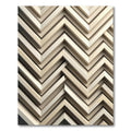 Neutral Wood Tone Chevron Layered Rug