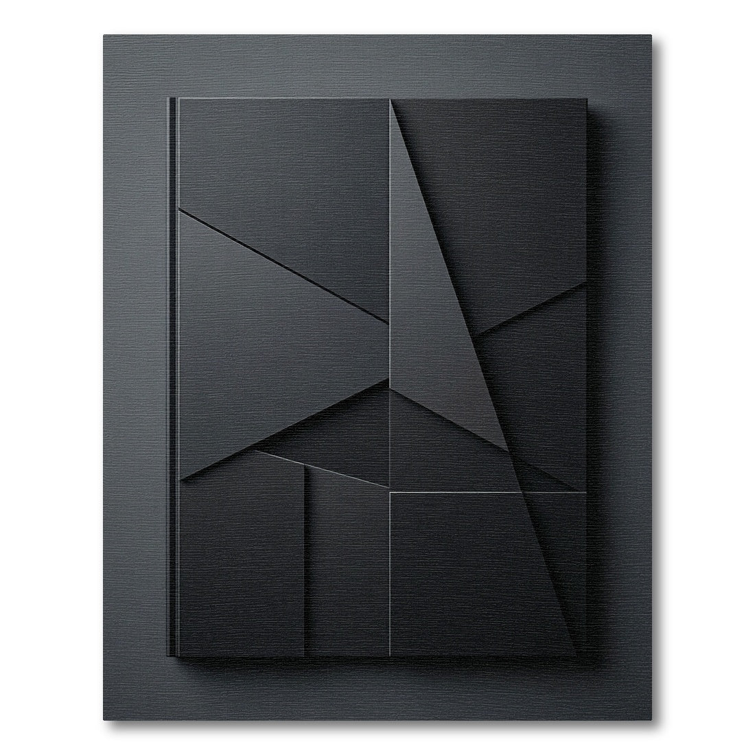 Monochromatic Black Geometric Overlay Rug