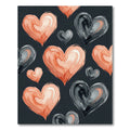 Watercolor Peach and Charcoal Heart Backdrop Rug