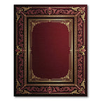 Royal Burgundy Gold Leaf Ornate Frame Rug