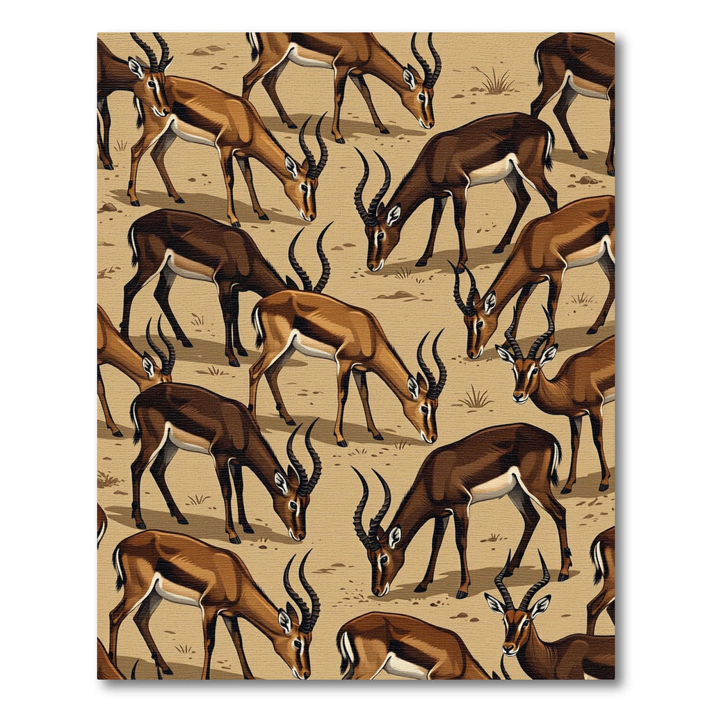 Golden Savanna Gazelle Wildlife Herd Rug