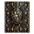 Golden Black Serpentine Geometric Scales Rug