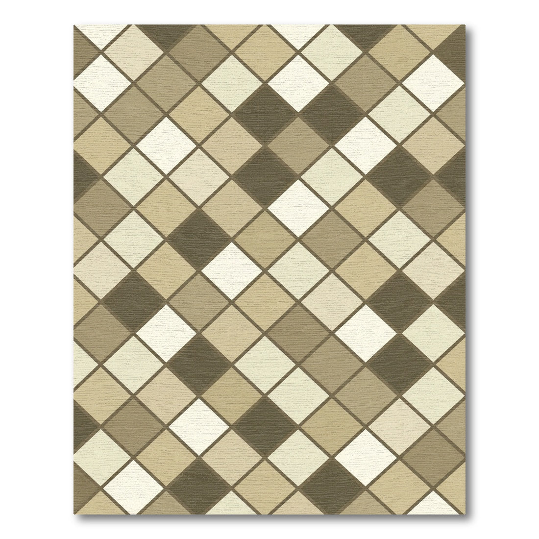 Earthy Diamond Grid Neutral Rug