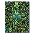 Emerald Clover Celtic Knot Botanical Tapestry Rug