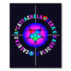 Colorful Gradient Soccer Orb Circular Text Rug