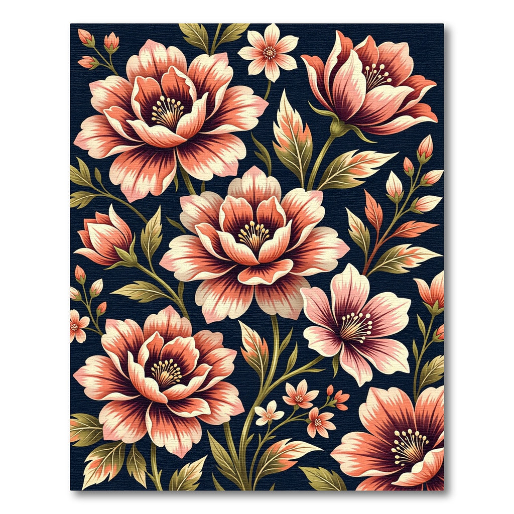 Coral Peony Blossom Garden Rug