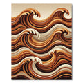 Abstract Amber Swirling Ocean Wave Rug