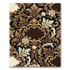 Opulent Gold Baroque Floral Scroll Rug