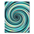 Modern Teal Iridescent Spiral Swirl Rug