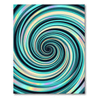 Modern Teal Iridescent Spiral Swirl Rug