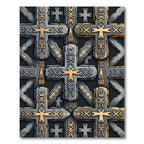 Gray Cross Abstract Textured Rug