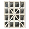 Modern Beige Geometric Grid Rug