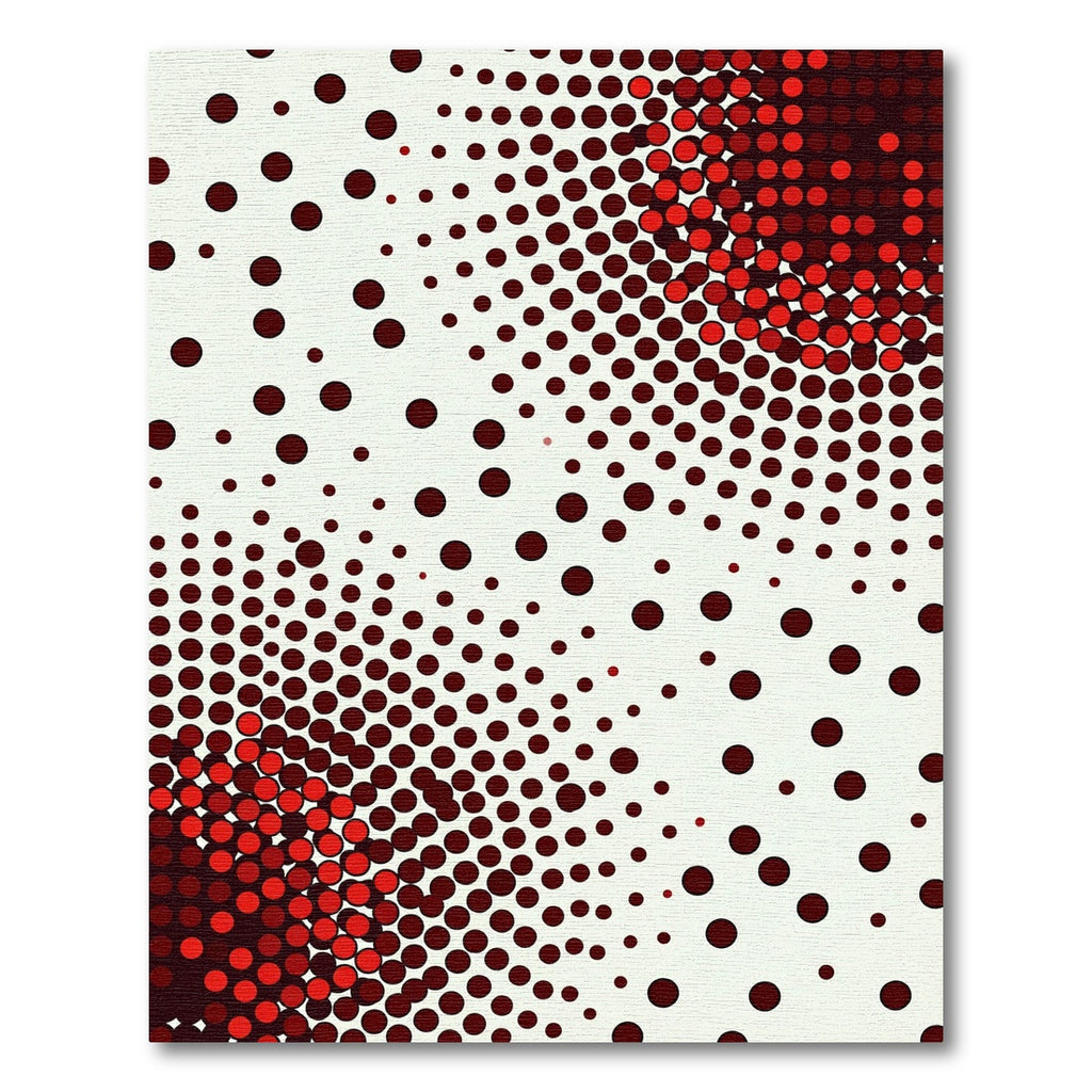 Crimson Gradient Polka Dot Bloom Rug
