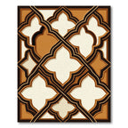 Geometric Lattice Brown Cream Rug