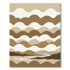 Abstract Earth Tone Wavy Shoreline Rug