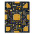 Geometric Ochre Interlocking Squares Rug