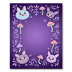 Cute Bunny Mushroom Purple Garden Rug