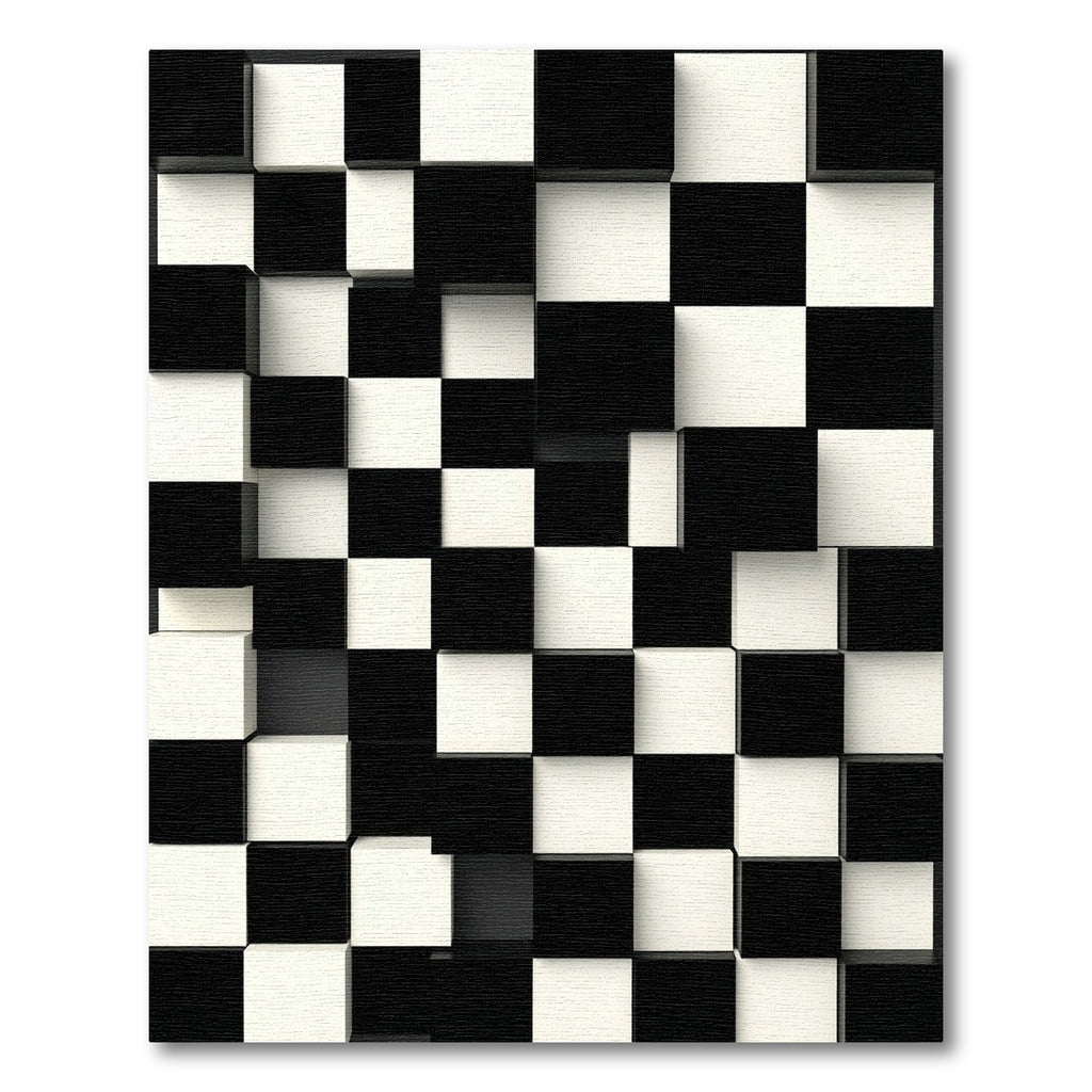 Trio Dimensional Chessboard Effect Rug