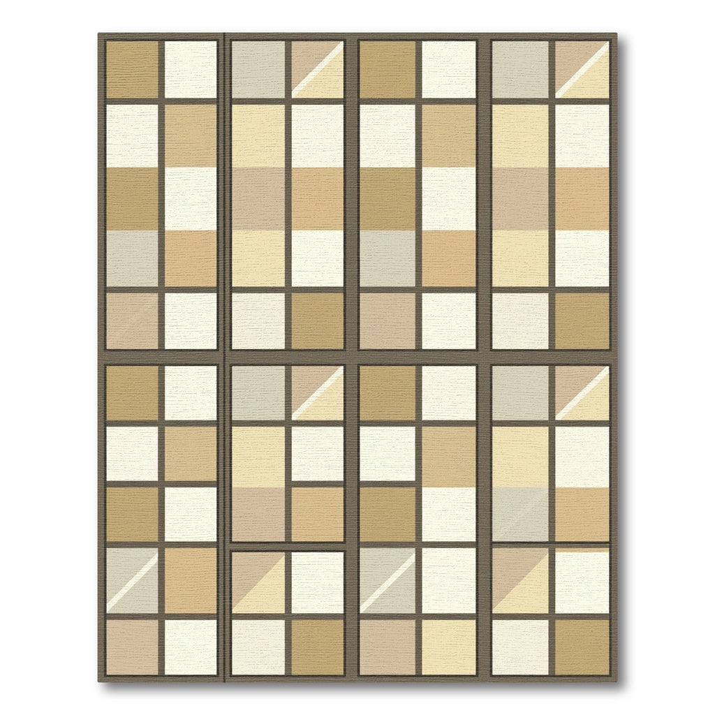 Soft Warm Neutral Square Grid Rug