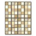Soft Warm Neutral Square Grid Rug