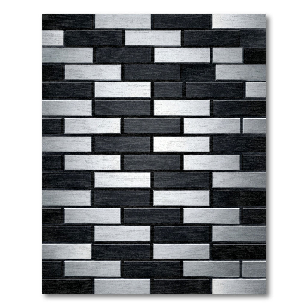 Modern Black White Brick Area Rug